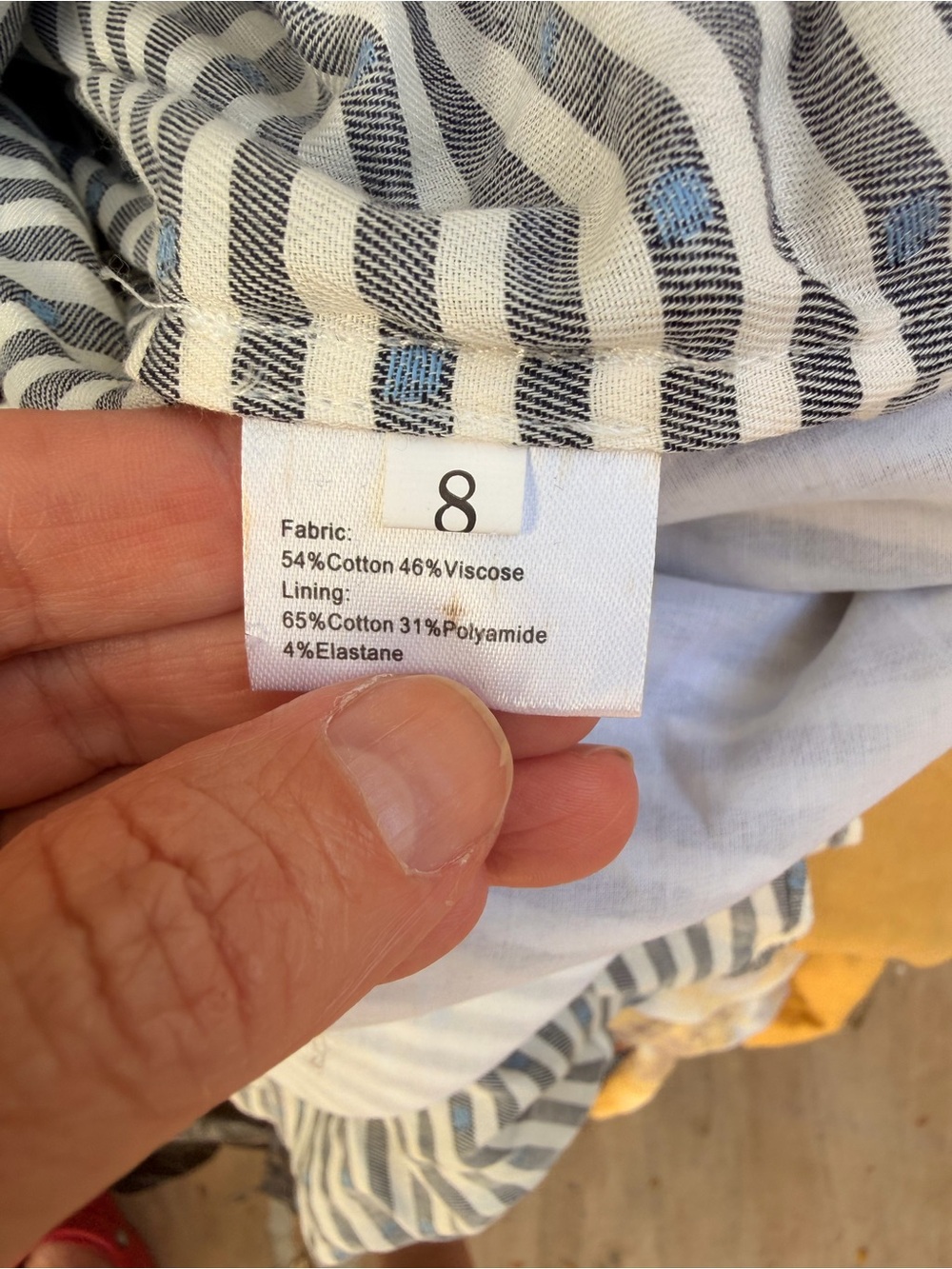 Veronica Beard Kai Striped Ruffle Button-Front Mini Dress in Blue & White - Picture 7 of 13